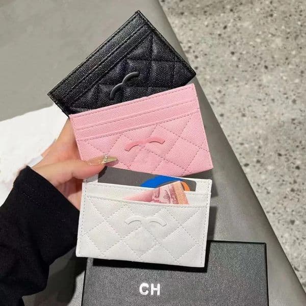 Designer Pearl Card Holder Leather Gold Purse Women Mens Luxurys Wallet ID Card Pocket Key Credit Cards Vintage Wallet Bag Travel Bus Card Holders With Box