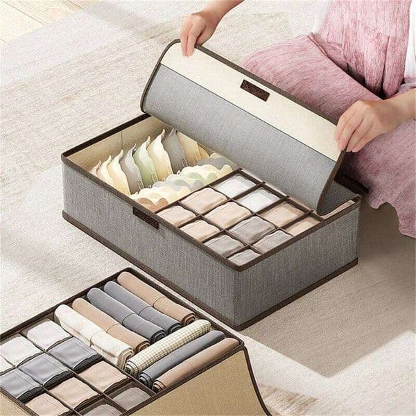 With Lid Dustproof Socks Bra Drawer Clothes Storage Organizer Underwear Bag Household Wardrobe Box 26N0108