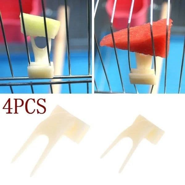 4/20pcs Feeding with Fruit Forks 4 Pack Pet Supplies Plastic Food Rack Outdoor Window Bird Feeder