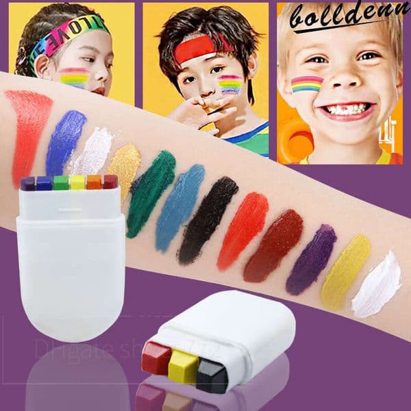 2026 Little World Cup 6-Color Body Pens Rainbow Strips Graffiti Crayons Fan Activities Face Paint YUANSIQI