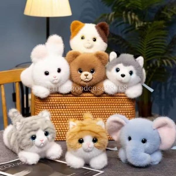 30CM Cute Simulated Dog Rabbit Doll Plush Toy Stuffed Soft Lifelike Animal Plush Calico cat Husky Pillow Xmas Gift Kids Birthday Gift