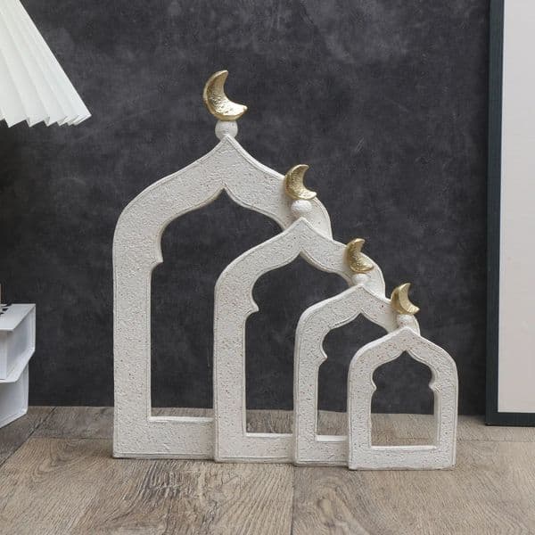 1 PC Ramadan Muslim Kaaba Dome Mosque Islamic Desktop Ornament Table Car Decor Crafts Gifts Candlestick 260108