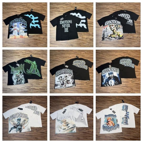 mixed emotion shirts Men's shirts shorts Water drill MIXEDEMOTION Print Shirt Summer Breathe Men Women Casual T-shirt Tops