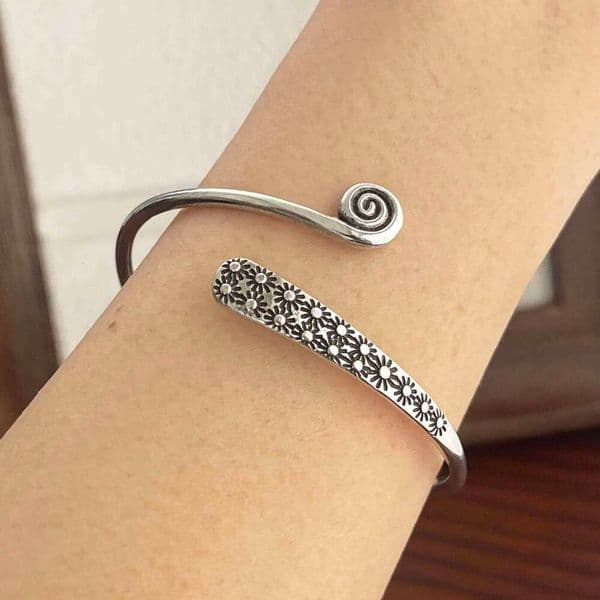 925 Sterling Silver Bracelets for Women Men String Accessories Trend Vintage Flower Pattern Simple Pendant Party Jewelry Gift