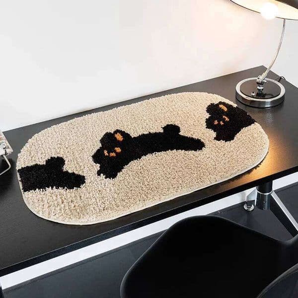 VIKAMA Cute Bedroom Coral Fleece Rug Bathroom Water Absorbing Entrance Mat Home Decoration 26H0108