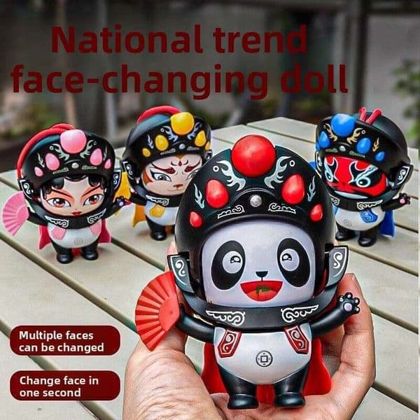 2026 New Guochao Panda Keychain With Face-Changing Function | Traditional Chinese Art Mini Toy For Gift Toy