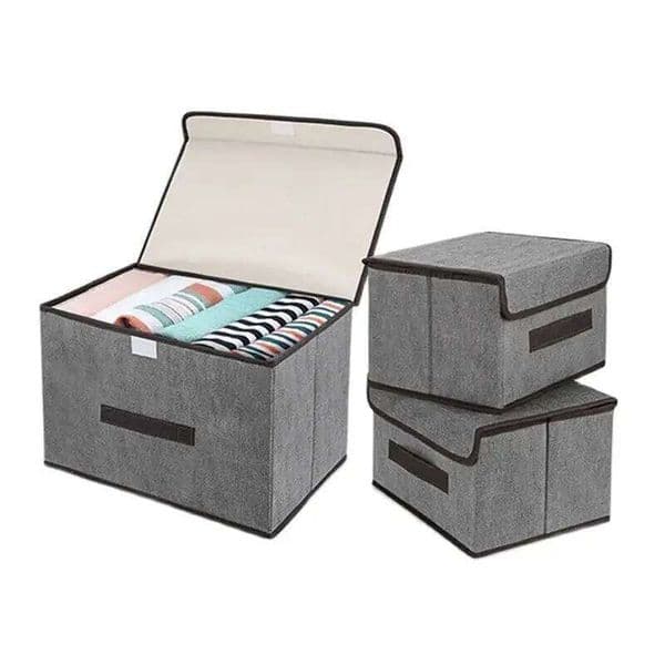 Fold Non Woven Fabric Box Gray Home Supplies Clothing Underwear Sock And Kid Toy Storage Organizer Cosmetics 26N0108