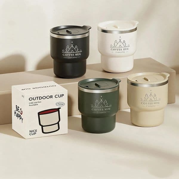 400ML Thermal Cup 304 Stainless Steel Double Layer Insulated Water Cup Office Milk Coffee Mug Student Portable Sealed Tumbler 260106