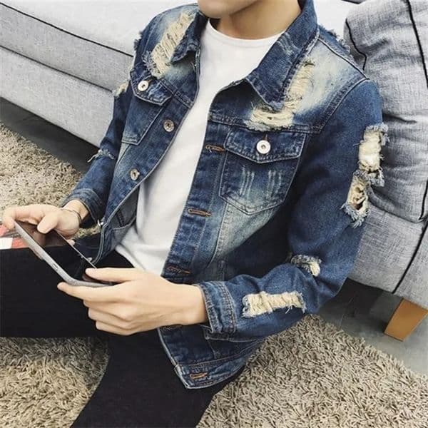 Button Short Casual Slim Cowboy Coat for Men Korean Clothes Denim Jackets Man Loose In ner ed Rock Lxury 260104