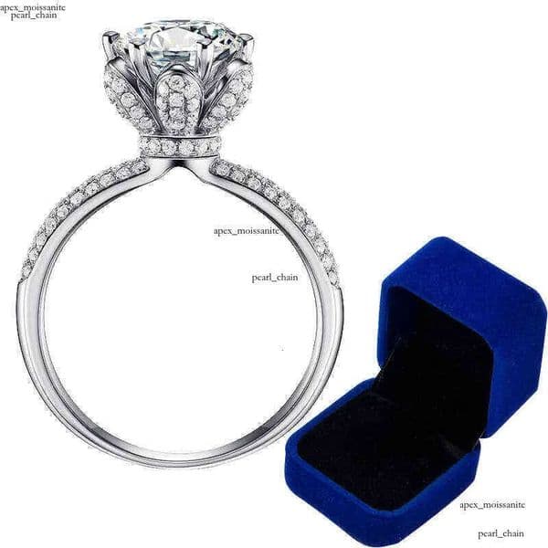 ring Custom Name Certified 5 Carat Diamond Engagement Ring Women 14K White Gold Sterling Silver Bridal Moissanite Rings Wedding Band
