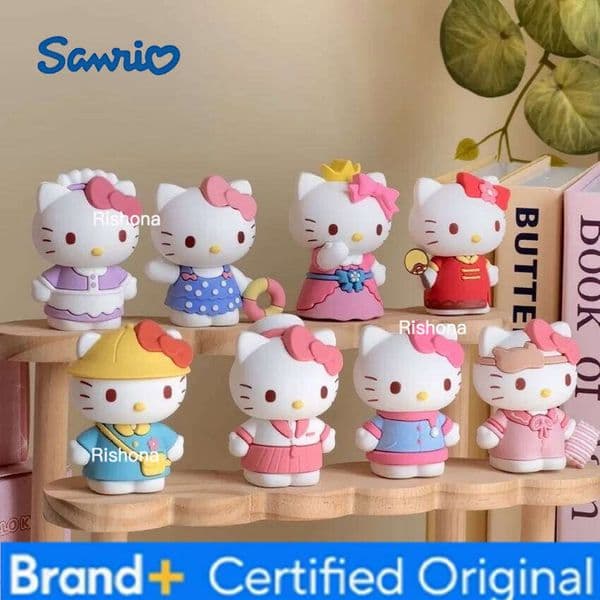 Sanrio Animation Character Cute HelloKitty Figure Kawaii Dress Up Diary Desktop Ornament Doll Cartoon Girl Birthday Gift H260109