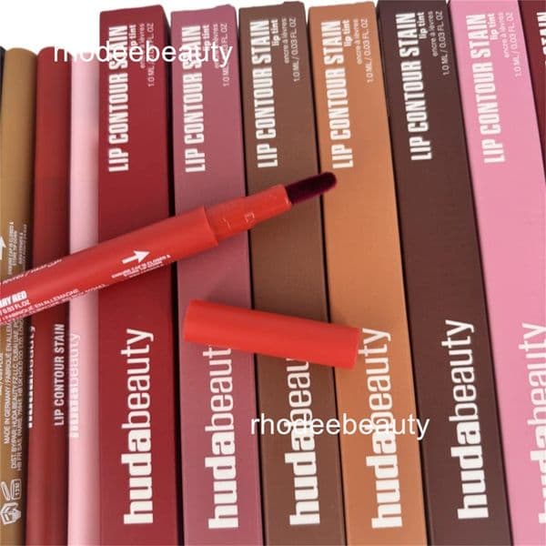 Luxury Huda Makeup 1Ml Lip Contour Stain 8 Colors Baby Pink/Cherry Red/Rosewood Stain Lip Liner Hybrid With A Long Lasting Matte maquillaje Finish Cosmetics F