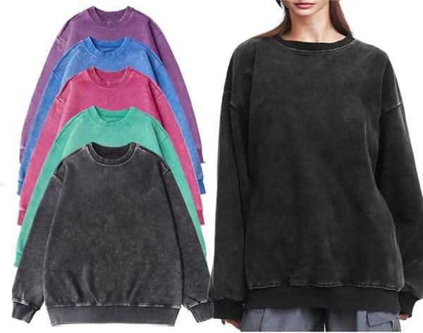 Five Colors Vintage Washed 100Cotton Woman Sweatshirt Harajuku Casual Pullover Comfort Loose Hoodie Autumn Warm Fleece Tops 260109