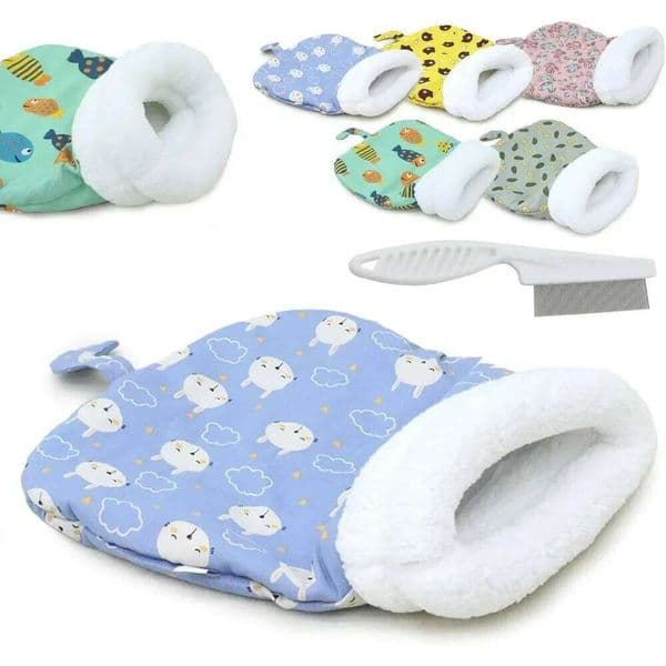 Self Warming Bed, Soft Plush Winter Bag, Sleeping Bag for Indoor Cats, Cute Pet Small Puppy Cat Nest Bed 26N0109