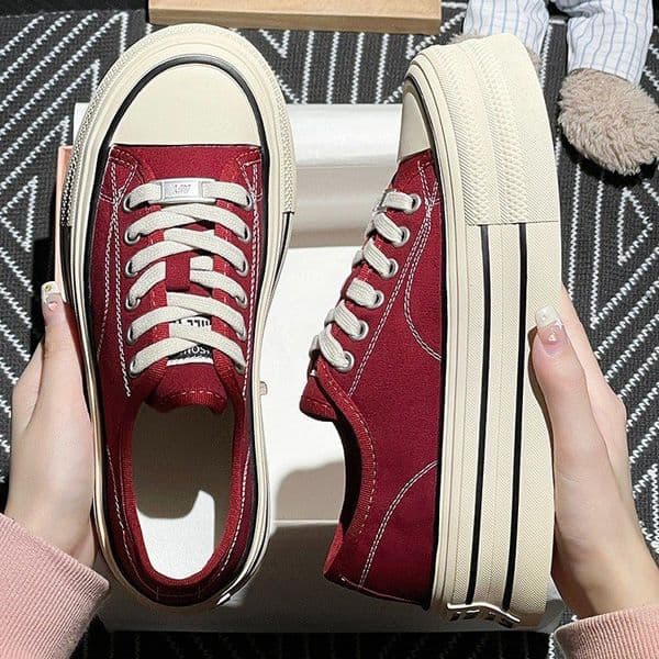 Ddmytiger Trendy Canvas For Women Spring Summer New Student Chic Shoes Versatile Platform Thick Sole Sneakers Outdoor Shoes