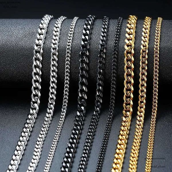 Miami Chains for Men Women Basic Punk Hip Hop Jewelry Stainless Steel Gold Cuban Link Chain Chokers Necklace