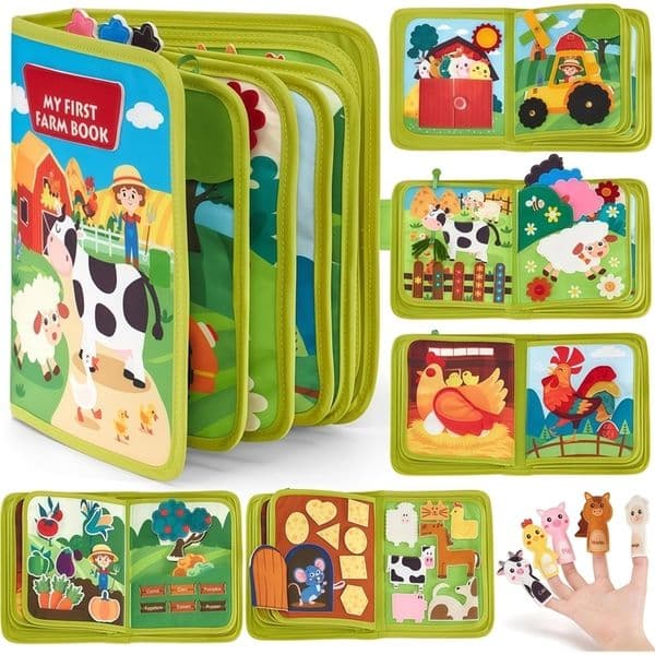 Montessori Busy Book Baby Early Education Book Farm Animal Scene Storytelling Activity Toy Fine Motor Quiet Book for Toddlers251219wwBJ