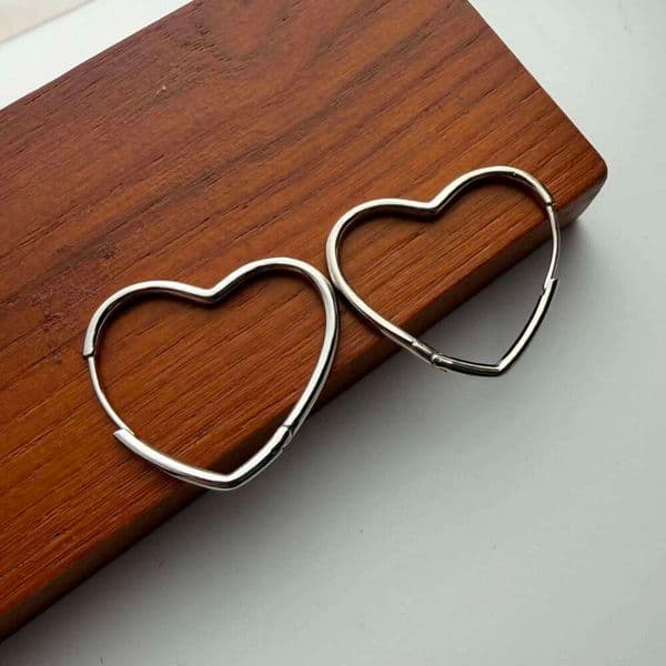 925 Sterling Silver Earrings for Women Geometric Shinning Big Heart Shape Earring Fashion Jewelry Gift Party Wedding pendientes