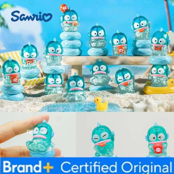 Sanrio Characters Hangyodon Holiday Beach Stacking Mini Blind Box Toy Figures Collectibles Desk Decor Kids Christmas Gifts H260109
