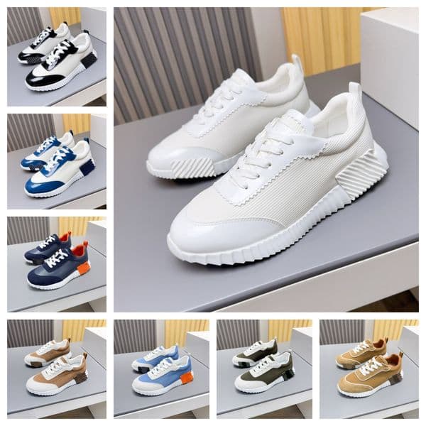 bouncing sneakers designer suede casual shoes trainers breathable mesh running shoe men bounce women sneaker nonslip rubber sole flat trainer h word a2e 36-46
