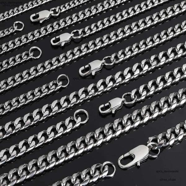 18K Miami Cuban Link Chain For Men Punk Gold Chains Stainless Steel Choker Necklace Hip Hop Jewelry Gift 5Mm 16-30