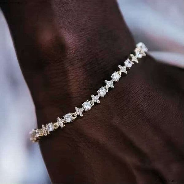 VVS Moissanite Round Straight Pull Cross Bracelet Necklace for Women and Men Pearl Hip-Hop Fashion Jewelry Set 16
