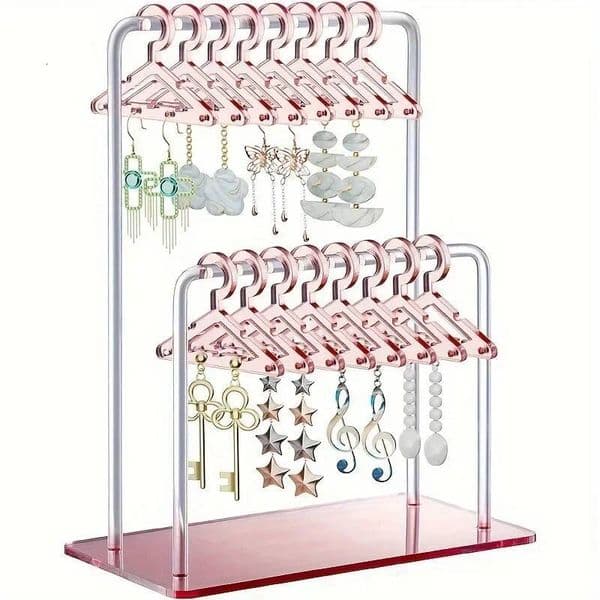 16 Pcs Hangers Shaped Holder Personalized Earrings Display Racks Hanging Clothes Stand Storage Jewelry Organizer Holders