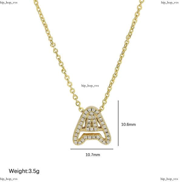 Hot Selling Fashion Jewelry Iced Full Diamond IGI VVS Moissanite 26 English Letters A-Z Initial Charm Necklace