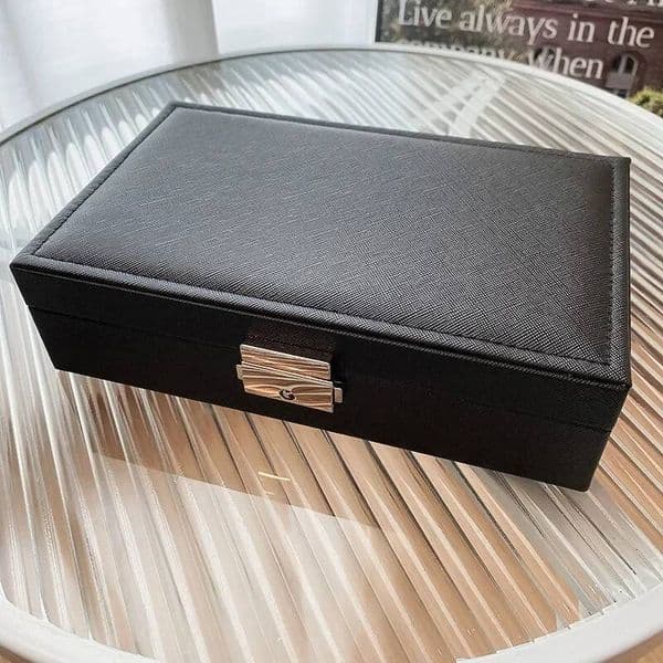 Solid Lockable Jewelry Packaging for Women High-end Earrings Boxes Dustproof Storage Large Capacity Portable Travel Display Box