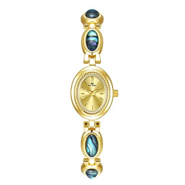 Woman Watch Colorful Shell Vintage Wristwatch Gold Bracelet Small Dial Analog Quartz Clock Ladies Girls Gifts 260108