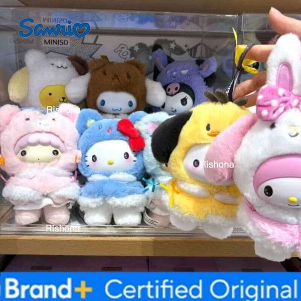 Sanrio Genuine New Miniso Small Cloak Series: Vinyl Plush Keychain Blind Trendy Toy Gift & Desktop Decoration Surprise Box H260109