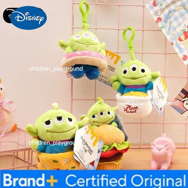 Disney Story Alien Cute Kawaii Three Eyes Boy School Bag Backpack Pendant Keychain Plush Toy Birthday Gift H2601102