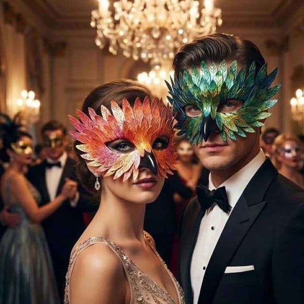 Half-Face Owl Bird Beak Mask - Exquisite Prop for Masquerade & Carnival 26H0110