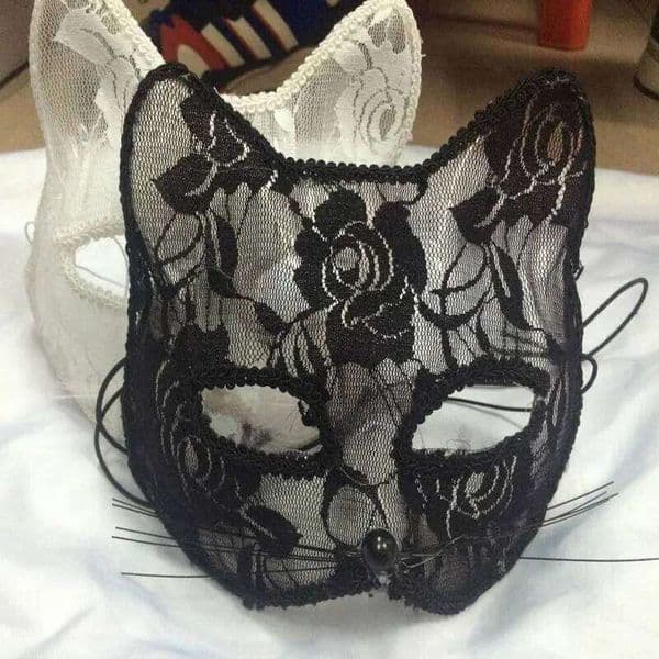 Sexy Lace Women Cat Cosplay Supplies Dance Party Performance Masquerade Fox Mask Couple Animal Face Decor Eyes Accessories 26H0110