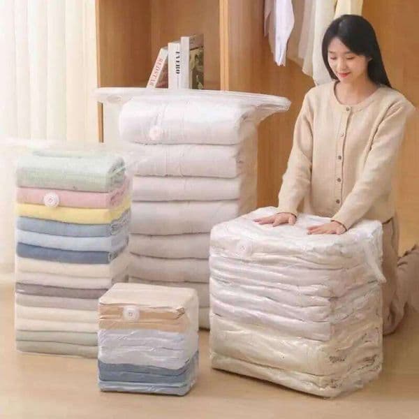 1pc No Need Pump Vacuum Large Plastic Storage Bags for Storing Clothes Blankets Compression Empty Bag Travel Accessories 26T0110