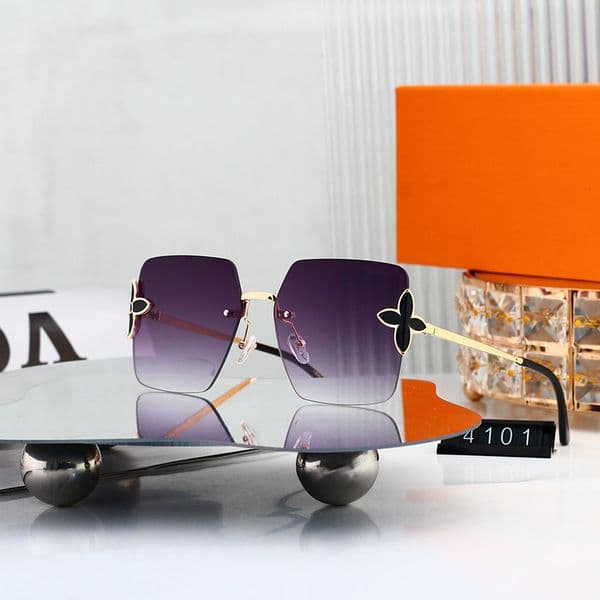 Designer Sunglasses for women Borderless Edge Gradient Square Large Frame Men's Classic contour the face exquisite drive Travel photography Beach