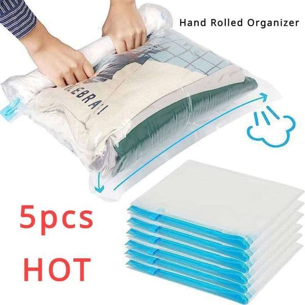 5pcs Travel Compression Vacuum Bags Storing Clothes Suitable for Luggage and Essential Cruise Clothing Vacum Storage Bag 26T0110
