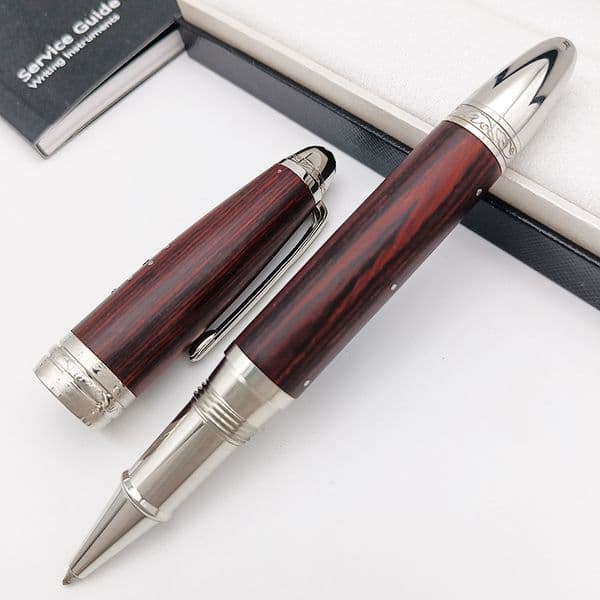 Promotion Pens Red or Black Wool Limited Edition Germany Brand Luxury Rollerball Pen Silver Clip Fine Carving Classic Ink For Writing