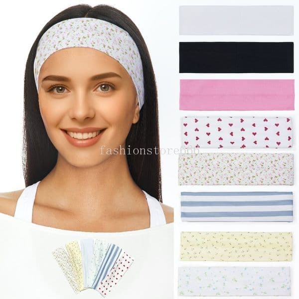 Women's Hair Non Slip Elastic Floral Hairbands Soft Fabric 2 Inches Thick Stripe Head Bands Valentine's Day Heart Headband