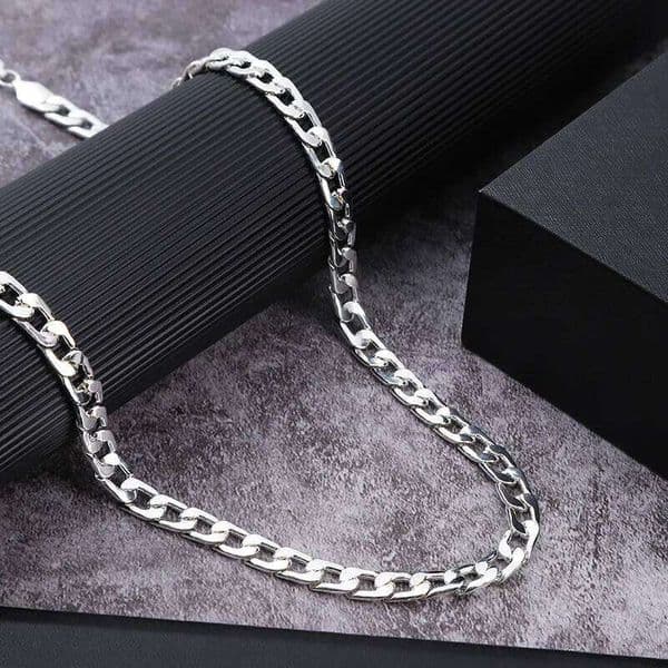 925 Sterling Silver 6/8MM 40-75cm Side Necklace Man Woman Fashion Simple Chain Wedding Christmas Gift Jewelry Accessories XJ260110