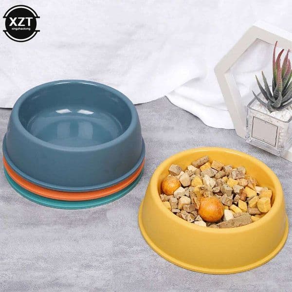 High Quality Solid Color Bowls Candy-Colored Lightweight Plastic Single Small Dog Cat Bowl Pet Feeding Water Tools 26Y0110