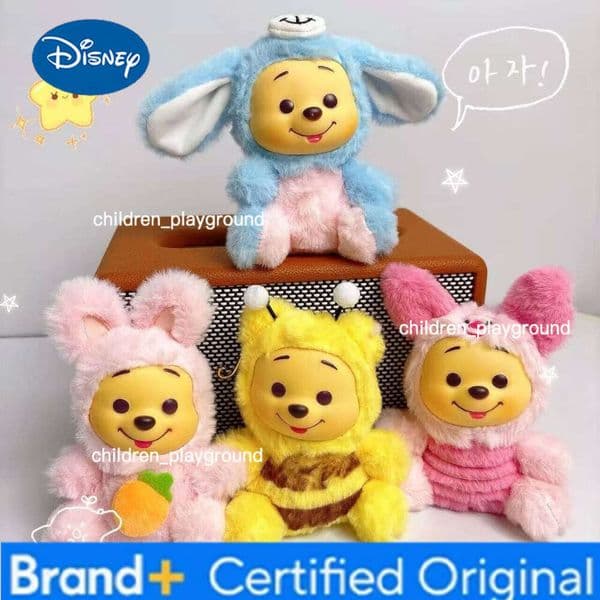 Disney Winnie the Pooh Bear Tiger Pig Happy Times Series Blind Box Toy Vinyl plush toys Decor Doll Kid Birthday Xmas Gift H260110