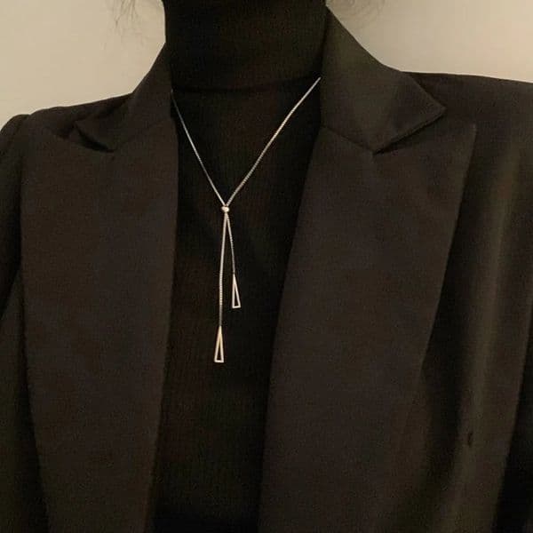 Geometric Necklace Collarbone Chain Sweater Chain Fashion Versatile Jewelry 2026 260107