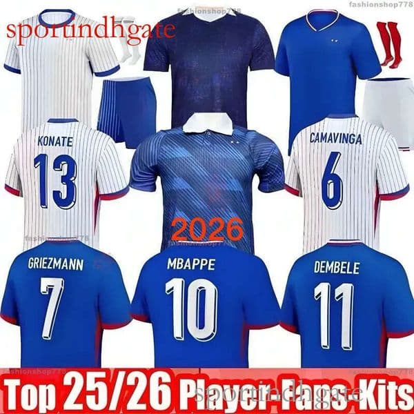 Club Full Sets French Jersey World Cup Soccer Jerseys 2025 2026 GIROUD MBAPPE GRIEZMANN SALIBA Maillot De Foot Equipe Maillots Kids Kit Women Men Football Shirt 25 26