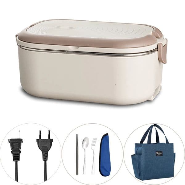 220V 110V Electric Lunch Box Stainless Steel Food Warmer Heating Bento Box 1L EU US Plug School Office Thermostatic Heater 18W 260107