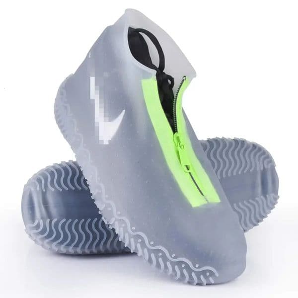 Silicone Waterproof Shoe Covers Reusable Overshoes with Zipper Resistant Rain Boots Non-Slip Washable Protection for Women Men 260106BJ