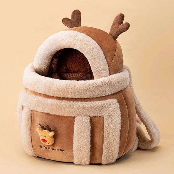 Furry Warm Cat Carrier Portable Pet Travel Bag Luxury Outdoor Handbag Car Seat Winter Cozy Nest For Puppy Kitten Transport 26W0112