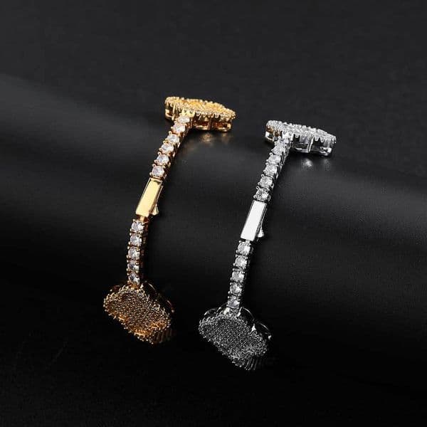 designer vanly cleef braclet jewelery clover bracelet jewelry Hip-Hop Spring Buckle Four-Leaf Clover Zircon Tennis Bracelet Mens
