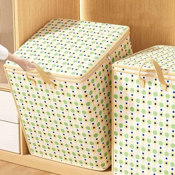 Portable Large Capacity Clothes Quilt Folding Storage Baskets Dust-proof Toy Home Moving Bag Wardrobe Accessories 26Y0112