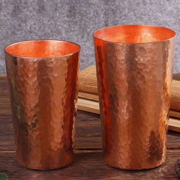 Vintage Pure Copper Cup,Thickened Hammer Texture 360 ml Breakfast Milk Coffee Mug,Handcrafted Tea Tumbler Drinkware Tableware 26Y0112